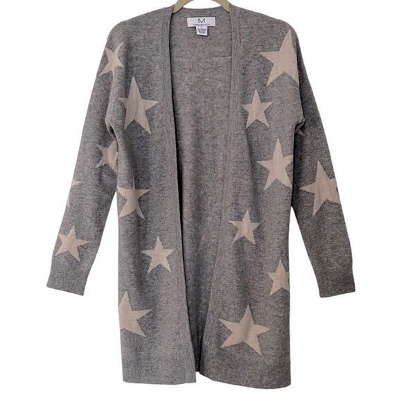 MAGASCHONI CASHMERE STAR LONG OPEN FRONT CARDIGAN SIZE SMALL - Picture 4 of 14